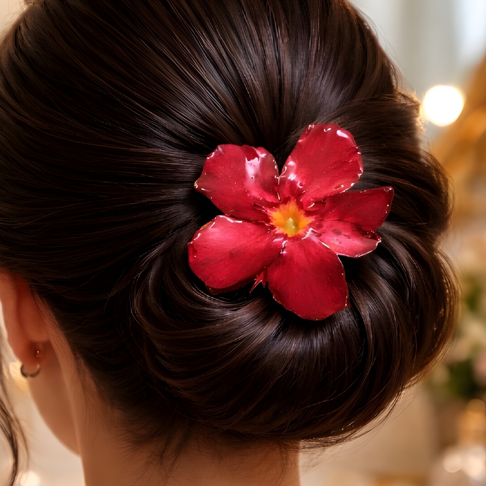 #435 HAND CRAFTED Hairpin handmade Real Flower Resin Hairpin